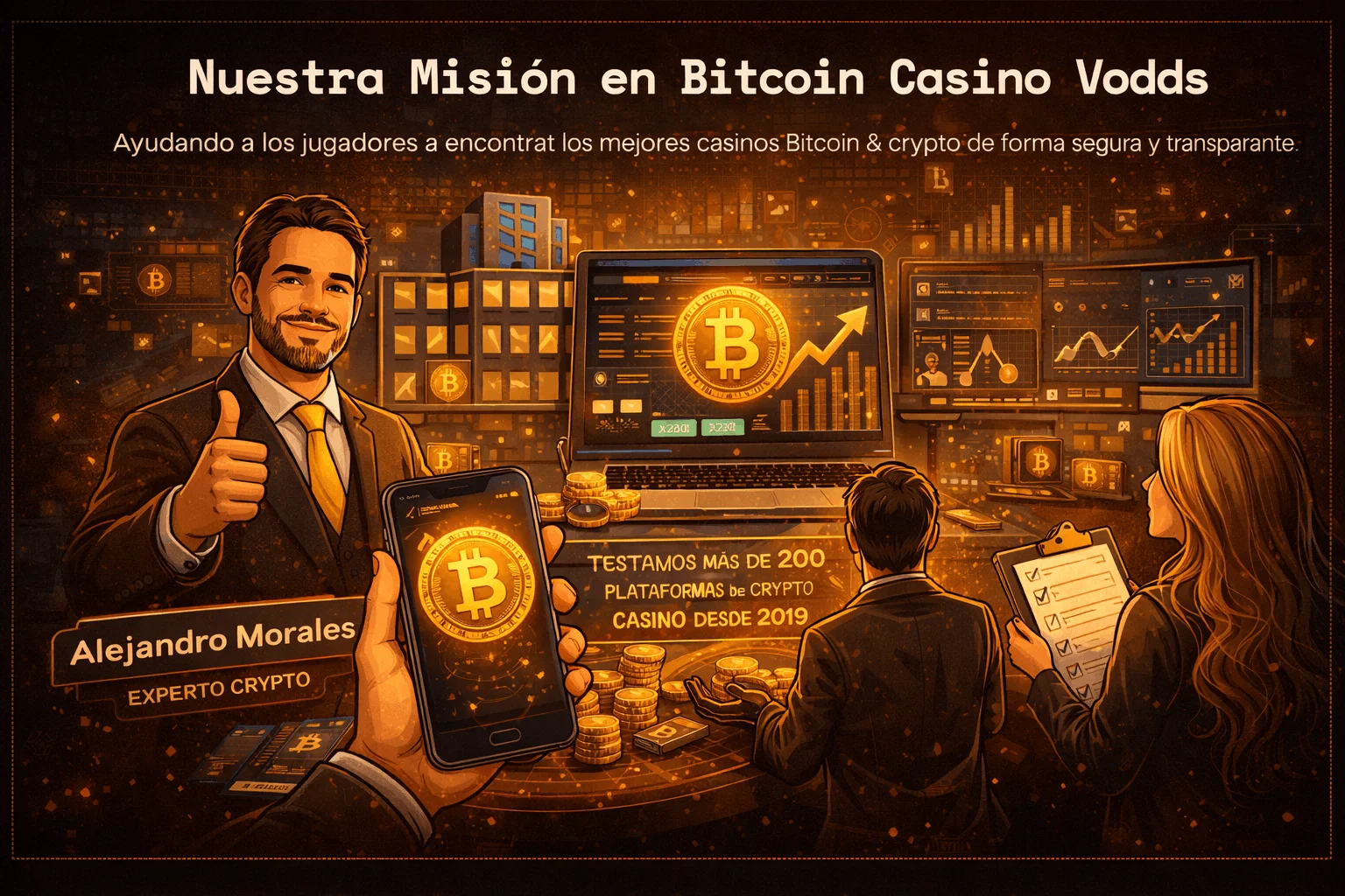 Equipo Bitcoin Casino Vodds - Expertos en casinos crypto España